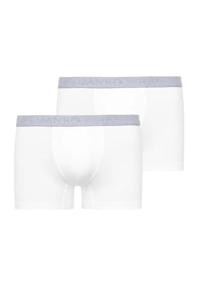 2Pack Cotton Boxer Briefs White Men HANRO Multipacks
