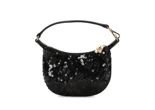 AccessoriesBags GANNI Mini Bags Black Butterfly Mini Flat Sequin Pouch Black