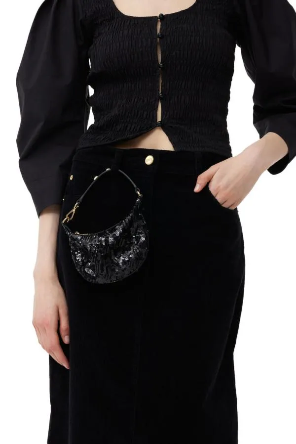 AccessoriesBags GANNI Mini Bags Black Butterfly Mini Flat Sequin Pouch Black AccessoriesBags GANNI Mini Bags Black Butterfly Mini Flat Sequin Pouch Black