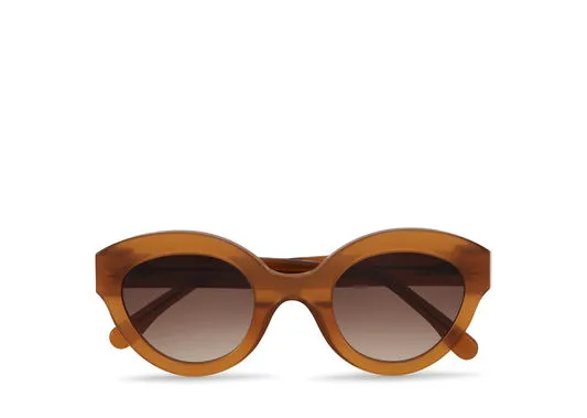 Accessories GANNI Sunglasses Chunky Round Sunglasses Brandy Brown