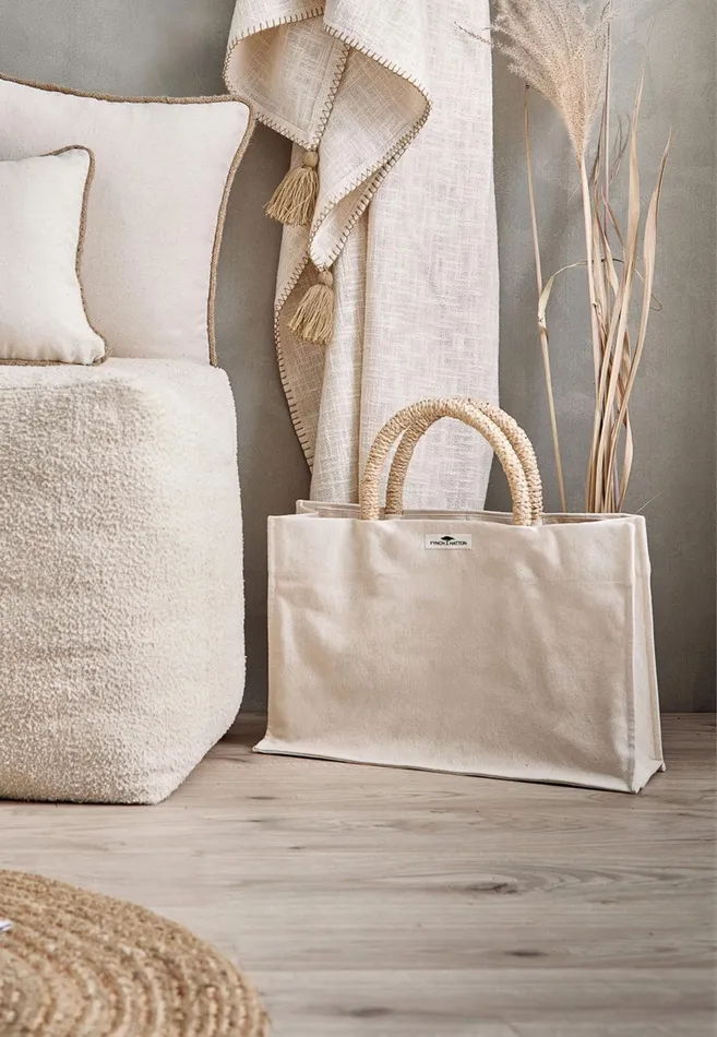 Accessories Living FYNCHHATTON Amari Shopper Made Of Cotton Offwhite
