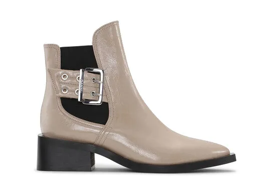 AccessoriesShoes GANNI Boots Beige Feminine Buckle Chelsea Boots Taos Taupe