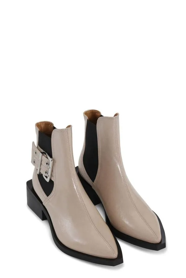 AccessoriesShoes GANNI Boots Beige Feminine Buckle Chelsea Boots Taos Taupe