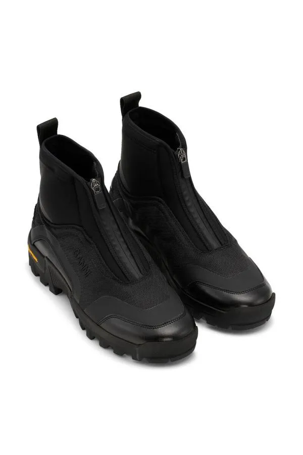 AccessoriesShoes GANNI Flats Black Performance High Top Zip Sneakers Black AccessoriesShoes GANNI Flats Black Performance High Top Zip Sneakers Black