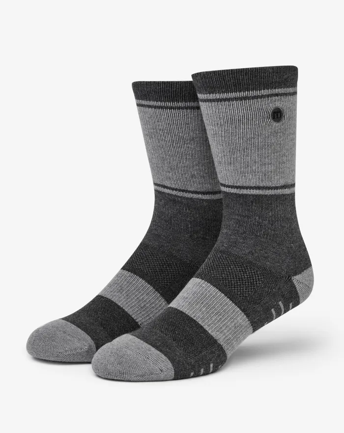 Accessories Socks TravisMathew BAJA 20 CREW SOCK Heather Grey Pinstripe