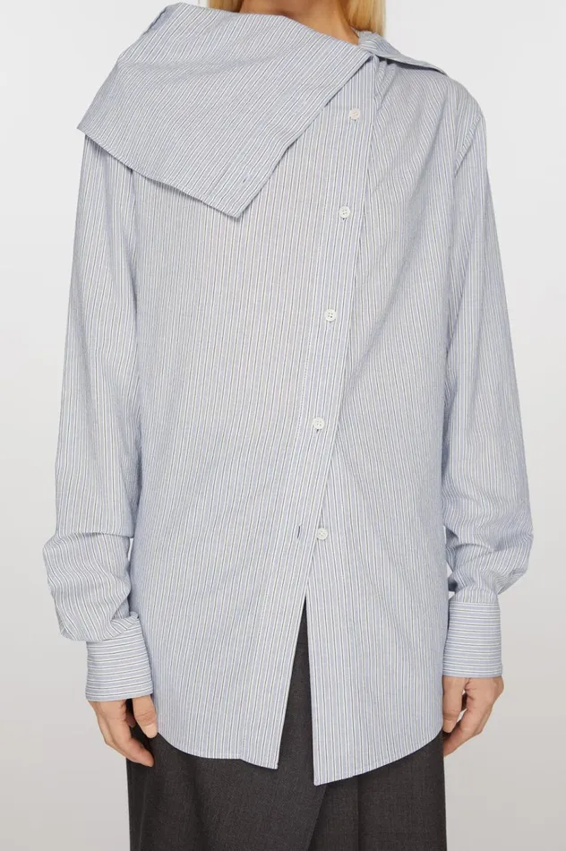 Acne Studios Blouse Buttonup Shirt Bluewhite Women Shirts and Blouses