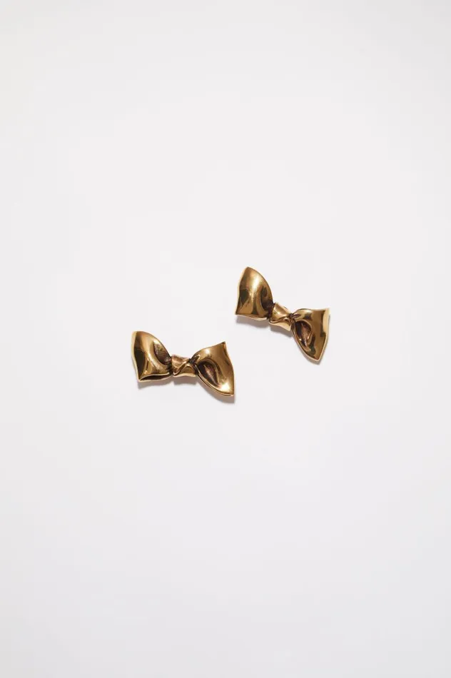 Acne Studios Bow Earrings Antique Gold Women Jewellery