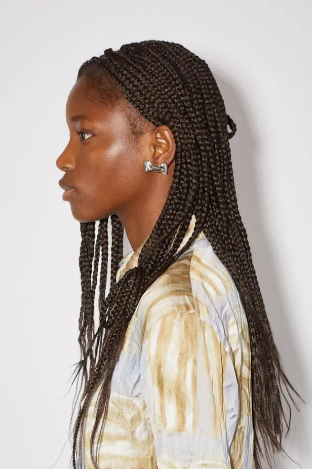 Acne Studios Bow Earrings Antique Silver Women Jewellery