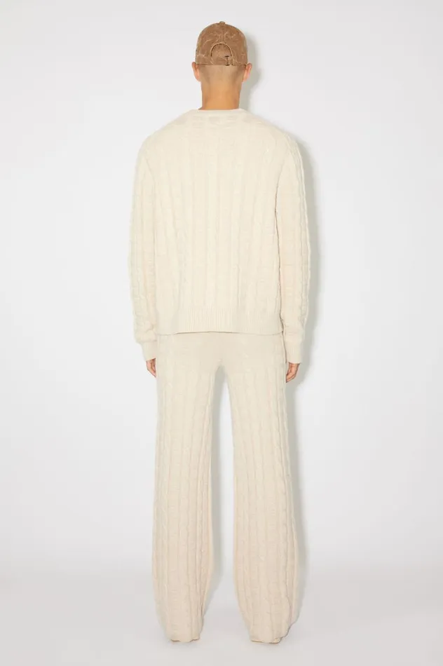 Acne Studios Cable Wool Jumper Oatmeal Melange Men Knitwear