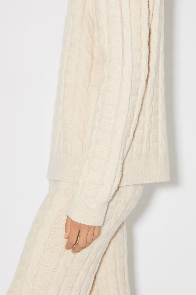 Acne Studios Cable Wool Jumper Oatmeal Melange Men Knitwear
