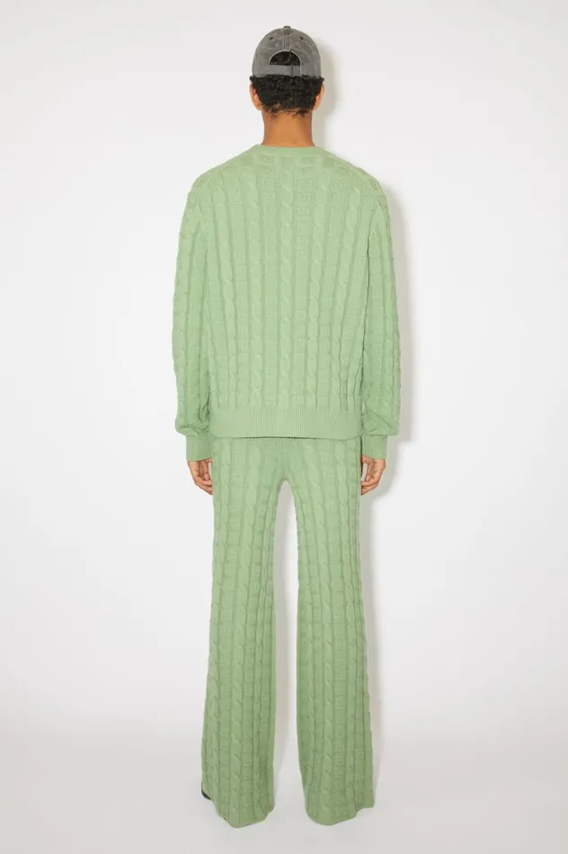 Acne Studios Cable Wool Jumper Sage Green Men Knitwear