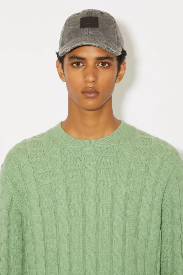 Acne Studios Cable Wool Jumper Sage Green Men Knitwear