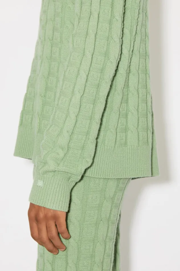 Acne Studios Cable Wool Jumper Sage Green Men Knitwear