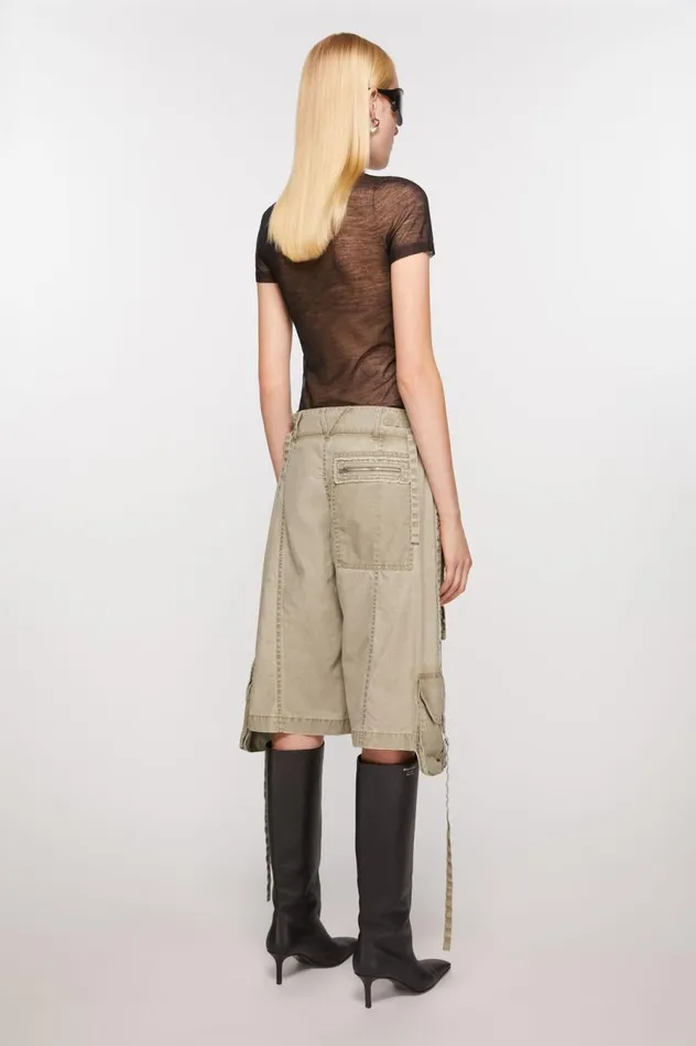 Acne Studios Cargo Shorts Khaki Beige Women Shorts