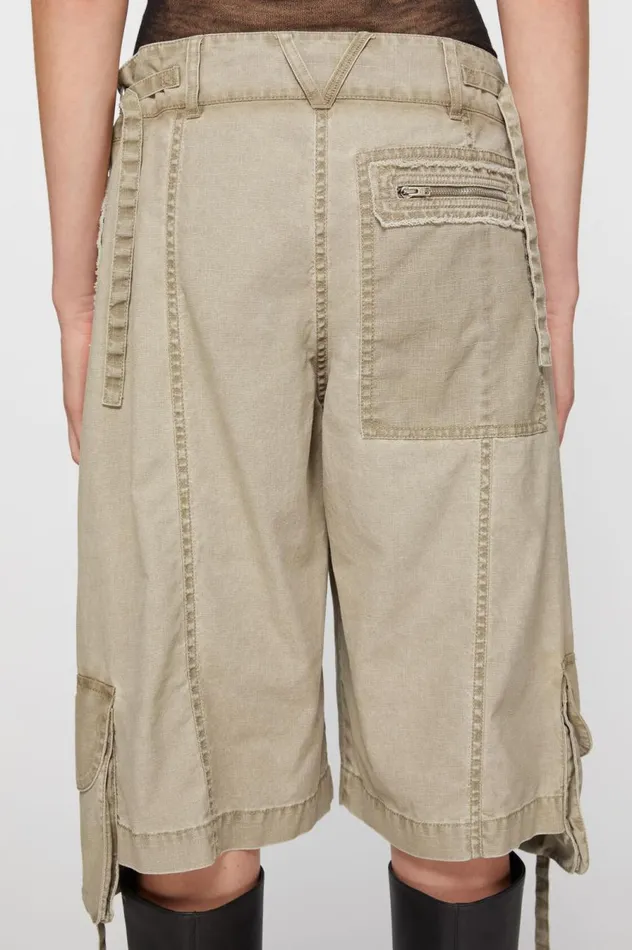 Acne Studios Cargo Shorts Khaki Beige Women Shorts