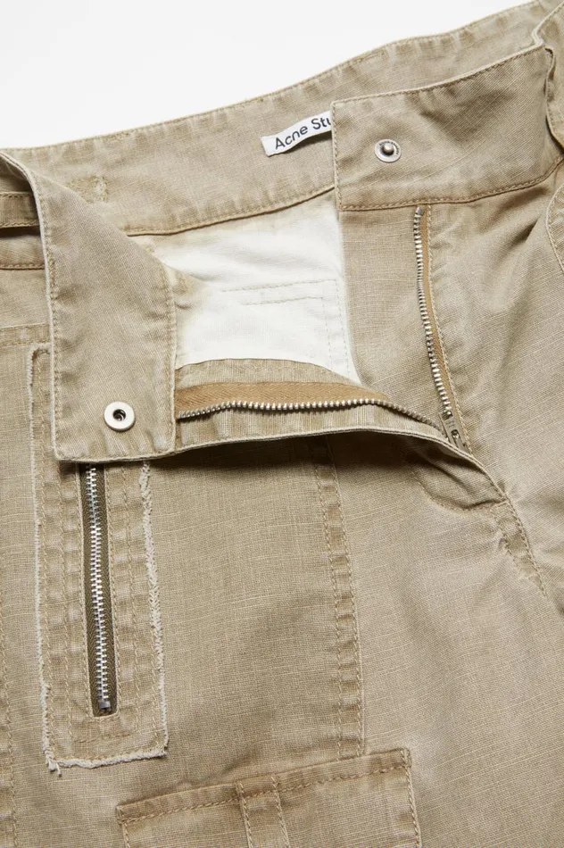 Acne Studios Cargo Shorts Khaki Beige Women Shorts