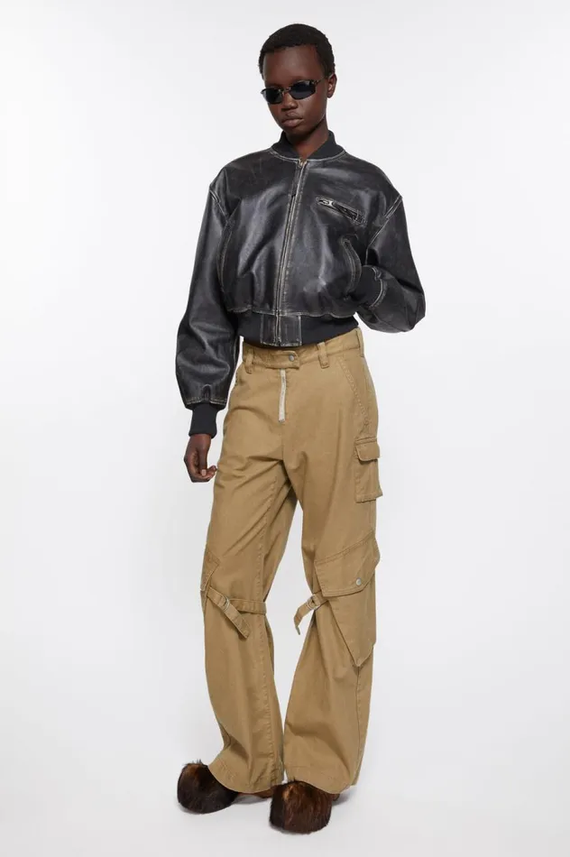 Acne Studios Cargo Trousers Cold Beige Women Trousers