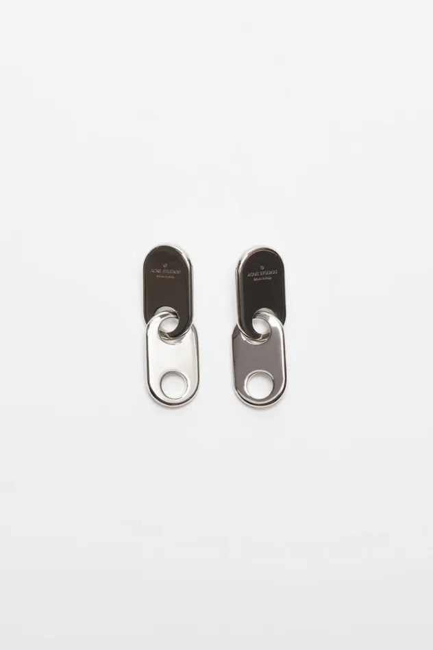 Acne Studios Chain Lock Earring Silver Women Jewellery