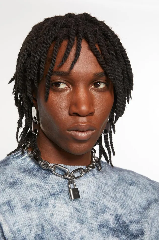 Acne Studios Chain Lock Earring Silver Women Jewellery