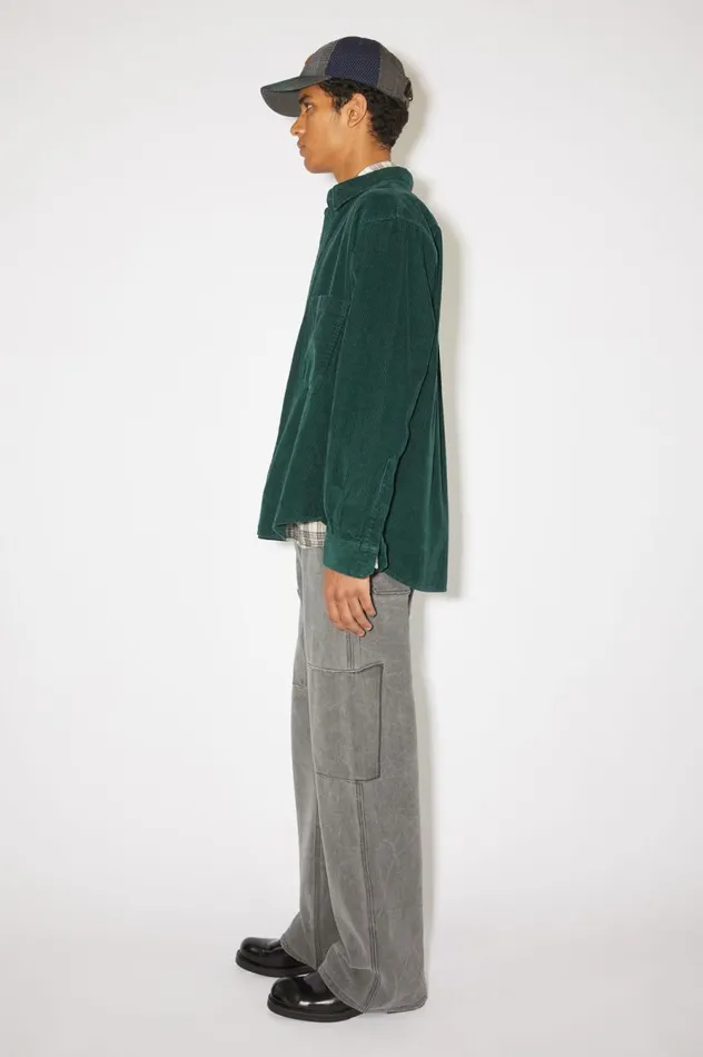 Acne Studios Corduroy Overshirt Night Green Men Outerwear
