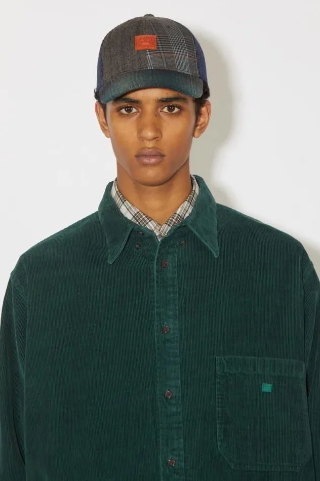 Acne Studios Corduroy Overshirt Night Green Men Outerwear