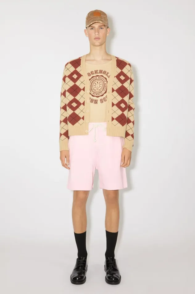 Acne Studios Cotton Sweat Shorts Light Pink Men Shorts