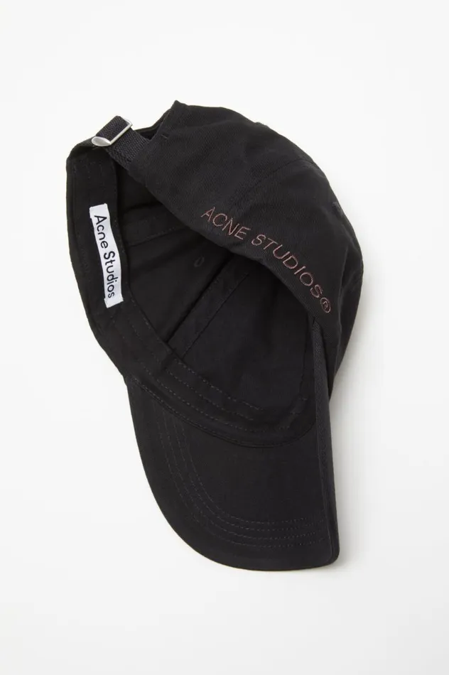 Acne Studios Cotton Twill Cap Black Men Hats