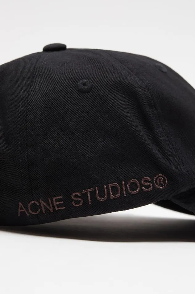 Acne Studios Cotton Twill Cap Black Men Hats