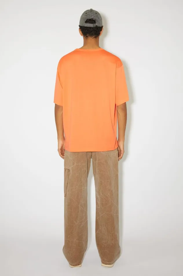 Acne Studios Crew Neck Tshirt 8211 Relaxed Fit Mandarin Orange Women Tshirts