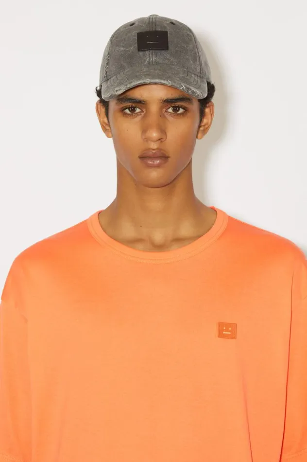 Acne Studios Crew Neck Tshirt 8211 Relaxed Fit Mandarin Orange Women Tshirts
