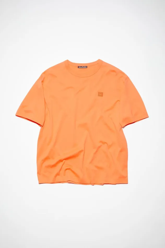 Acne Studios Crew Neck Tshirt 8211 Relaxed Fit Mandarin Orange Women Tshirts