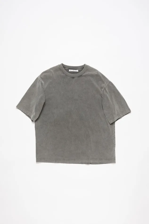 Acne Studios Crew Neck Tshirt 8211 Relaxed Unisex Fit Faded Black Men Tshirts