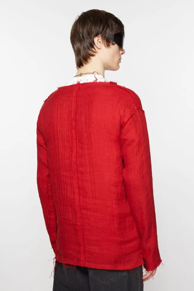 Acne Studios Crinkled Sweater Red Men Knitwear