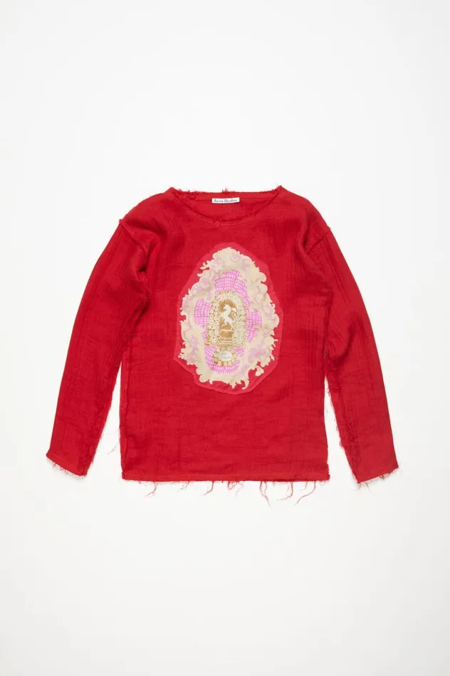 Acne Studios Crinkled Sweater Red Men Knitwear