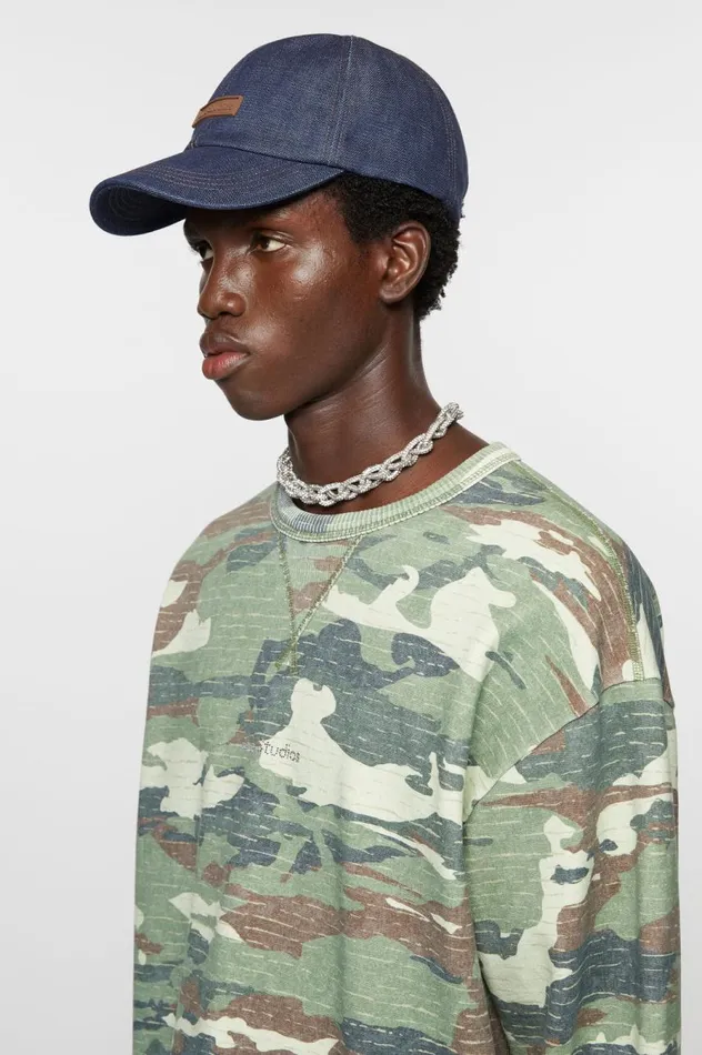 Acne Studios Denim Baseball Cap Indigo Blue Men Hats