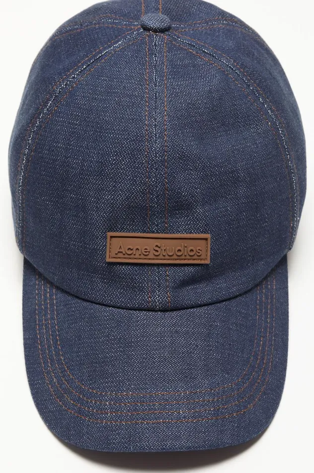 Acne Studios Denim Baseball Cap Indigo Blue Men Hats