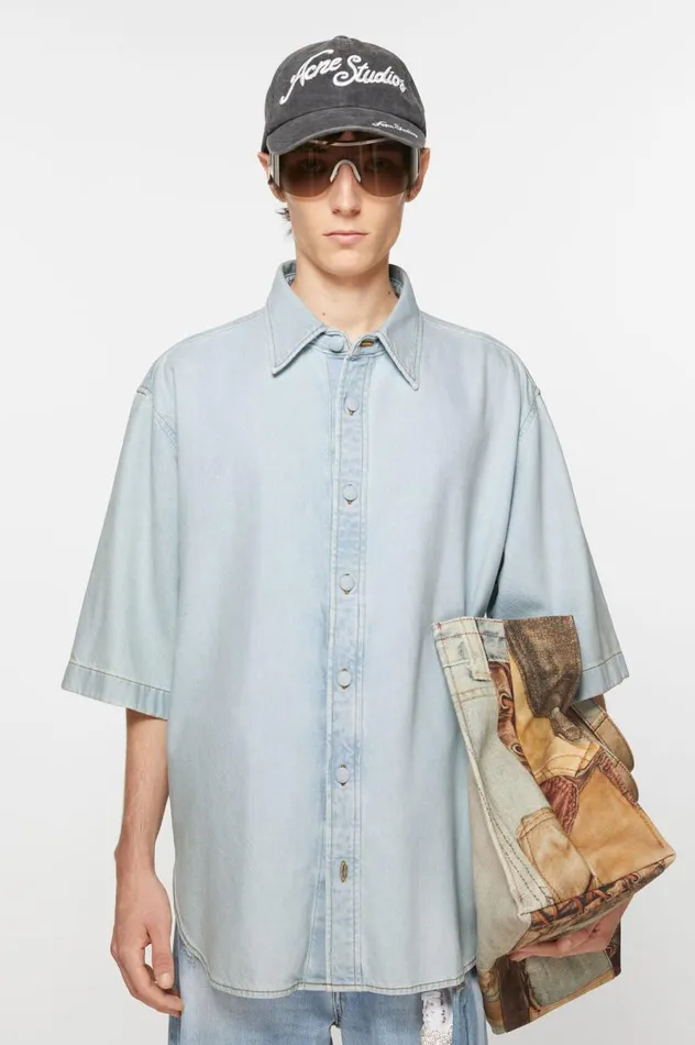 Acne Studios Denim Buttonup Shirt 8211 Relaxed Fit Indigo Blue Women Shirts and Blouses