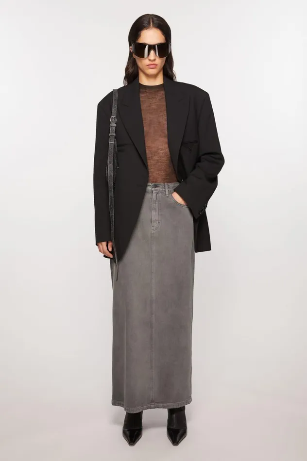 Acne Studios Denim Skirt Anthracite Grey Women Skirts