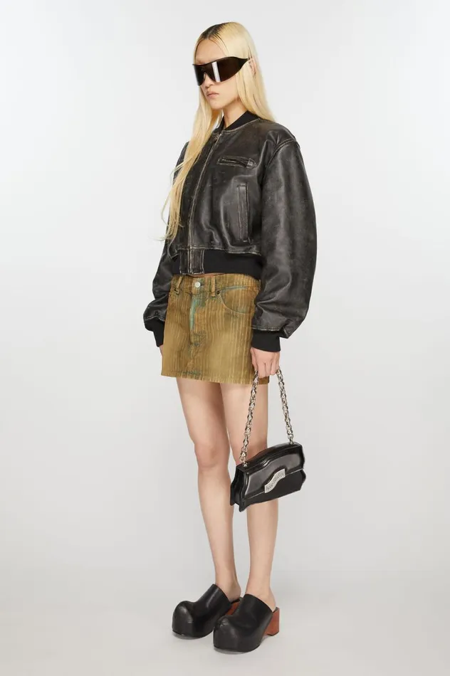 Acne Studios Distortion Wavy Mini Bag Black Women Bags