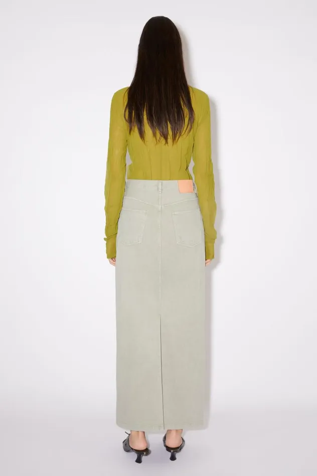 Acne Studios Distressed Denim Skirt Beigegrey Women Skirts