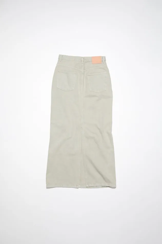 Acne Studios Distressed Denim Skirt Beigegrey Women Skirts