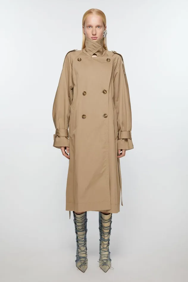 Acne Studios Doublebreasted Trench Coat Cold Beige Women Outerwear