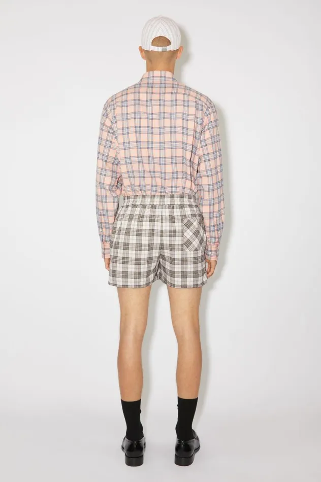 Acne Studios Flannel Check Shorts Whiteblack Women Shorts