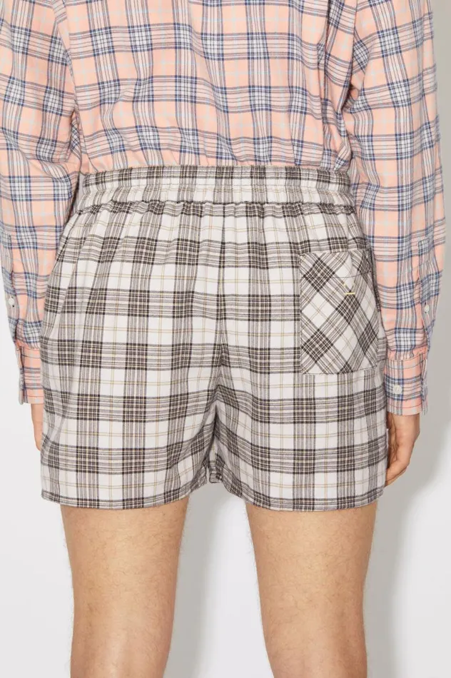 Acne Studios Flannel Check Shorts Whiteblack Women Shorts