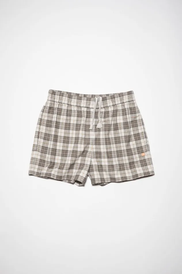 Acne Studios Flannel Check Shorts Whiteblack Women Shorts