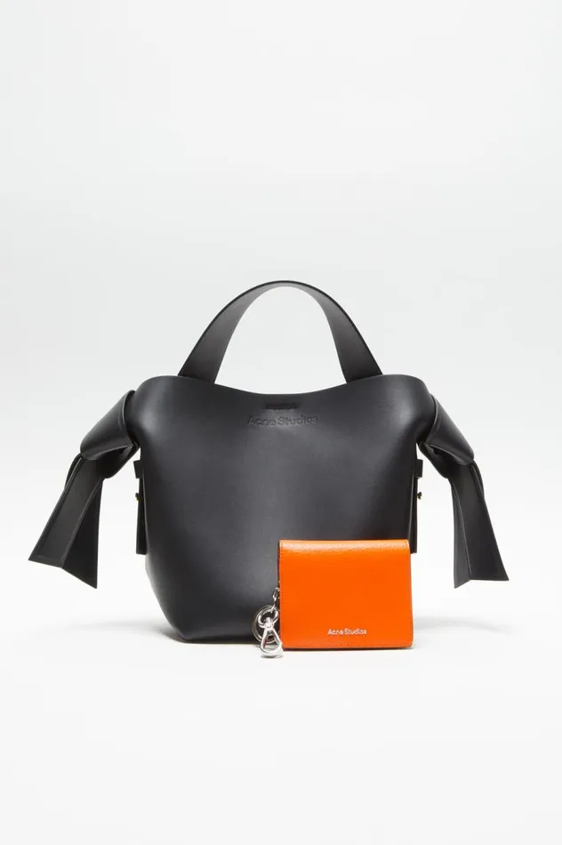 Acne Studios Folded Leather Wallet Bright Orange Men Small Leather Goods