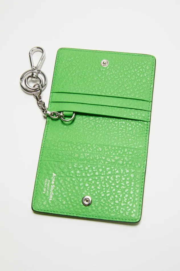 Acne Studios Folded Leather Wallet Green Men Small Leather Goods