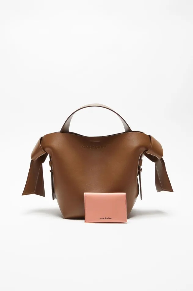 Acne Studios Folded Leather Wallet Salmon Pink Women Small Leather Goods