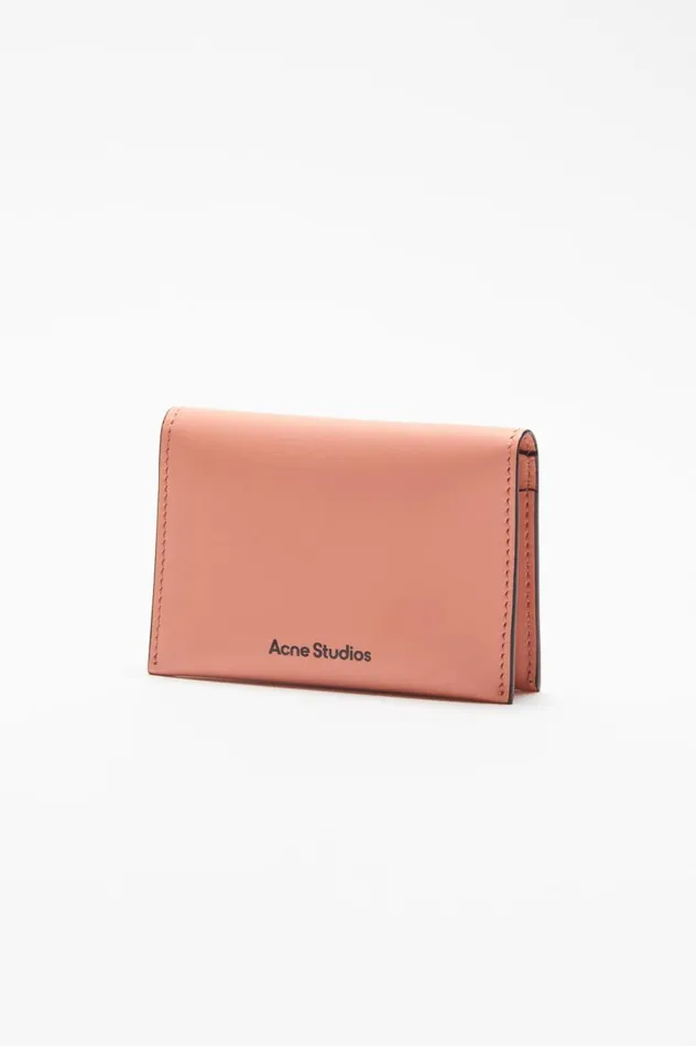 Acne Studios Folded Leather Wallet Salmon Pink Women Small Leather Goods