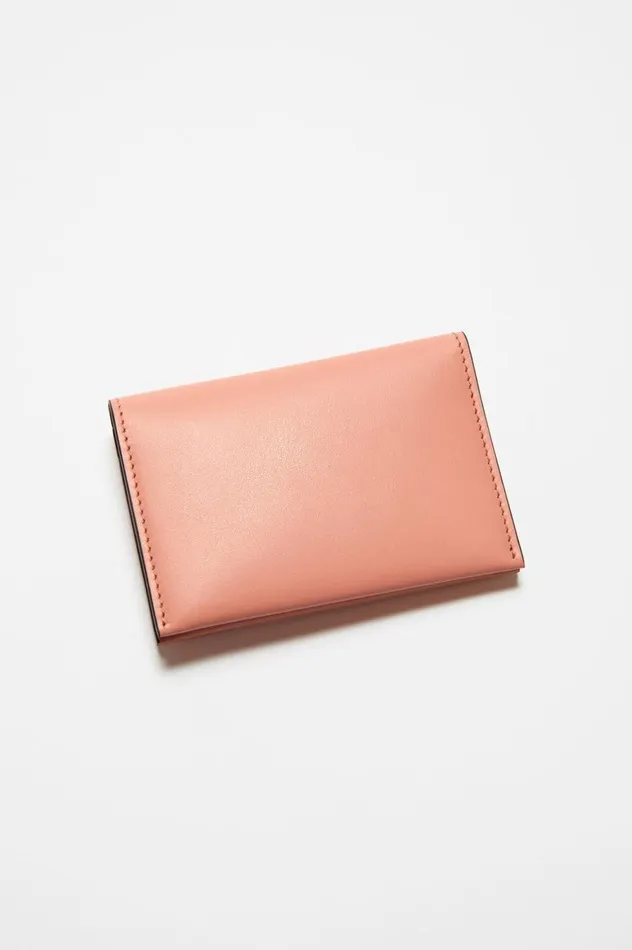 Acne Studios Folded Leather Wallet Salmon Pink Women Small Leather Goods